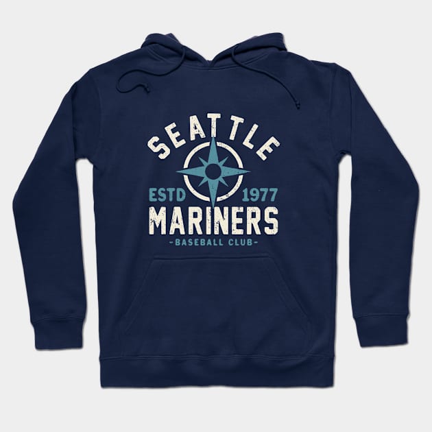 Vintage Seattle Mariners 1 by Buck Tee Hoodie by Buck Tee